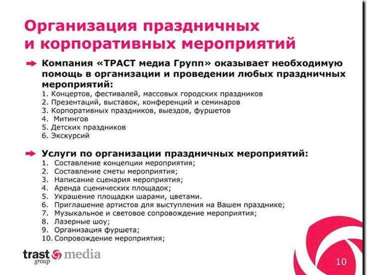Реклама и продвижение агентства по Организации корпоративных мероприятий