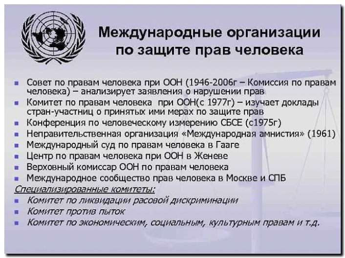 Реклама и продвижение организаций по защите прав и свобод человека