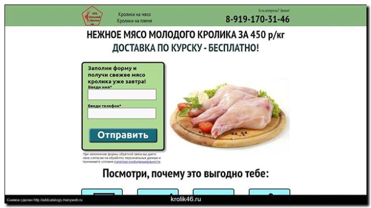 Реклама и продвижение продажи мяса кролика