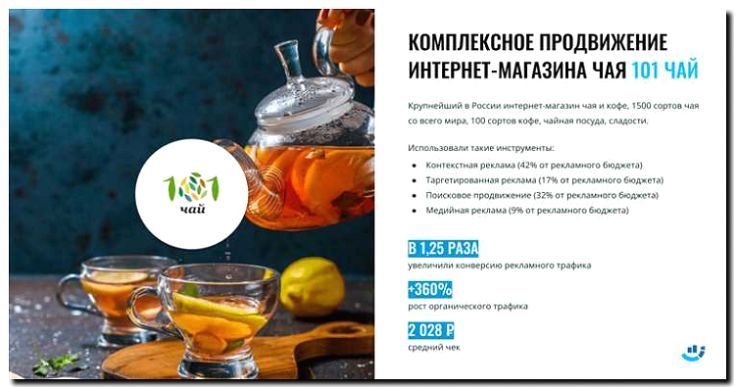 Реклама и продвижение производства и продажи чайных и кофейных смесей