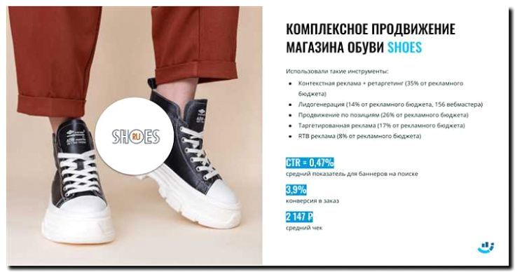 Реклама и продвижение производства и продажи туфель